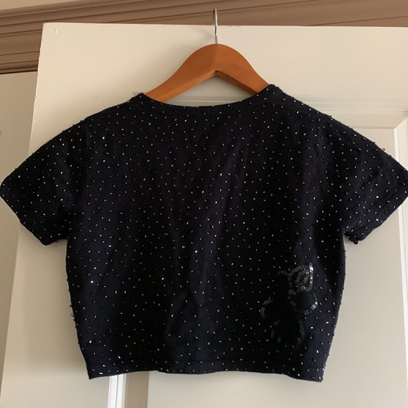Elegant black sparkle mini-sweater - Picture 3 of 5